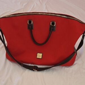 Dooney & Bourke Nylon Red Weekender Bag Large